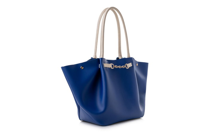 Lucky Bees Bolso Tote Sax Azul y Crema Lucky Bees Bolso Tote Sax Azul y Crema